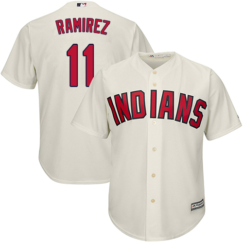 Indians #11 Jose Ramirez Cream New Cool Base Stitched MLB Jersey - Click Image to Close